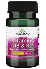 Swanson - Vitamins D3 & K2 - 60 vcaps - Nutri.se