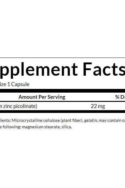 Swanson - Zinc Picolinate Body Preferred Form, 22mg - 60 caps - Nutri.se