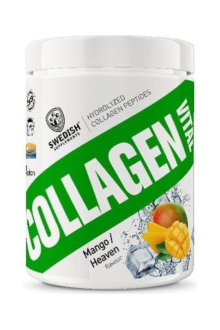 Swedish Supplements Collagen Vital powder in Mango flavor, promoting skin elasticity and joint health.