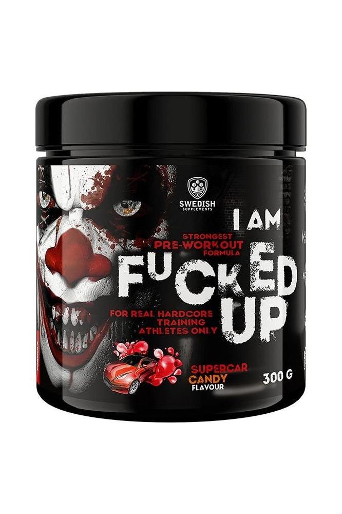 Fucked Up Joker pre-workout supplement by Swedish Supplements, 300g, Supercar Candy flavour.