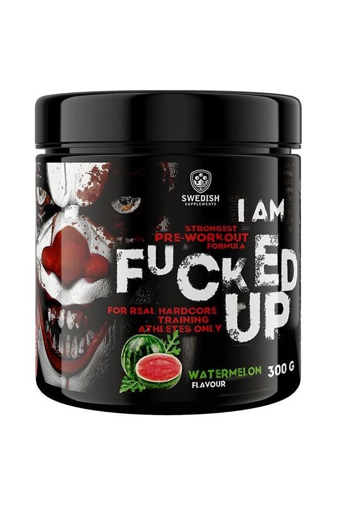 Fucked Up Joker 300g by Swedish Supplements, pre-workout formula in watermelon flavor for energy and focus boost.