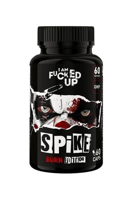 I am Fucked Up Spike Fat Burner bottle with 60 capsules for energy boost and focus enhancement.
