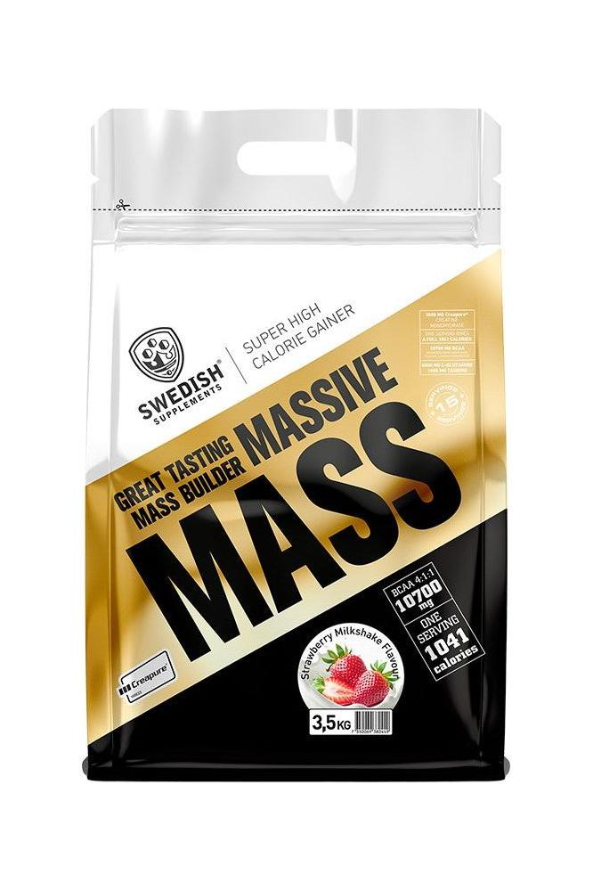 Swedish Supplements Massive Mass protein powder with high calorie content for muscle building and recovery.