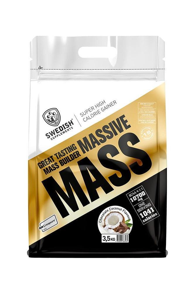 Swedish Supplements Massive Mass protein powder bag for muscle building and recovery.