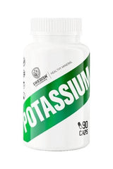 Swedish Supplements Potassium bottle, 90 capsules, supports nerve function and muscle health.