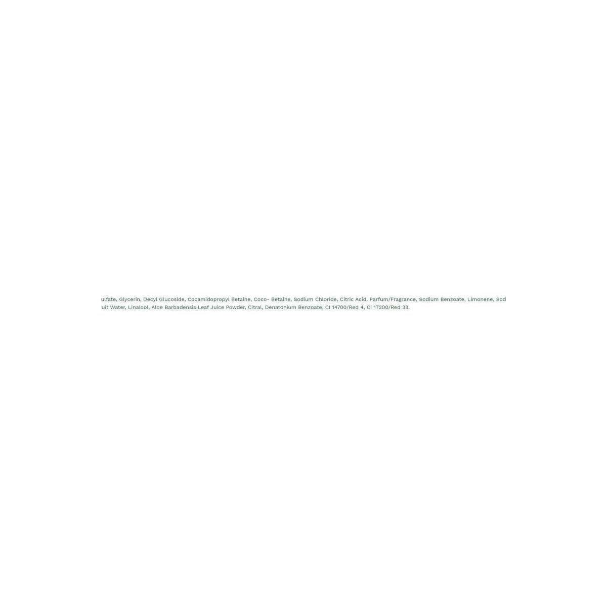 Ingredient list for The Body Shop Pink Grapefruit Shower Gel highlighting key components.