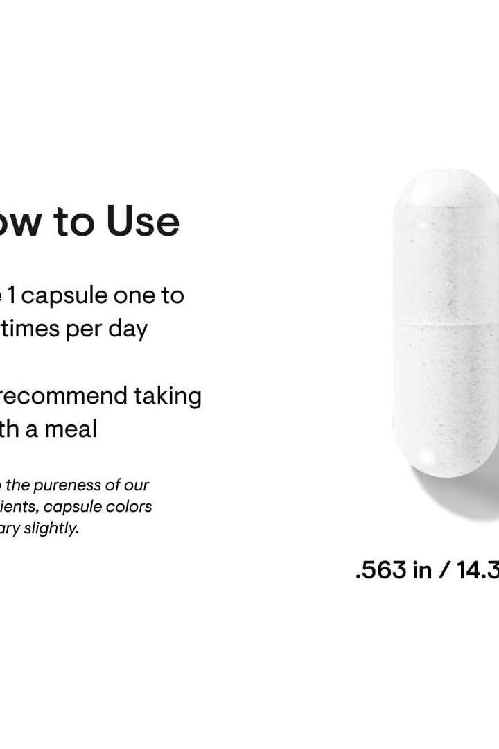 Dosage instructions for Thorne 5-MTHF: take one capsule daily with a meal.