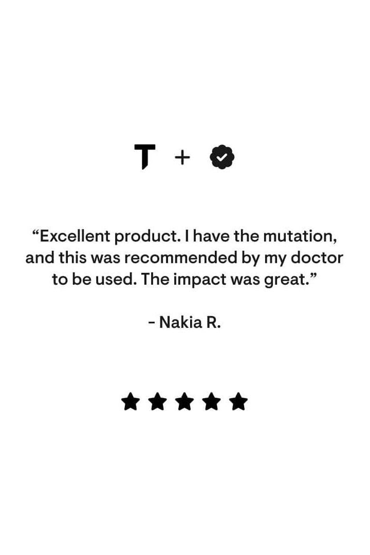 Customer review highlighting effectiveness of Thorne 5-MTHF product by Nakia R.