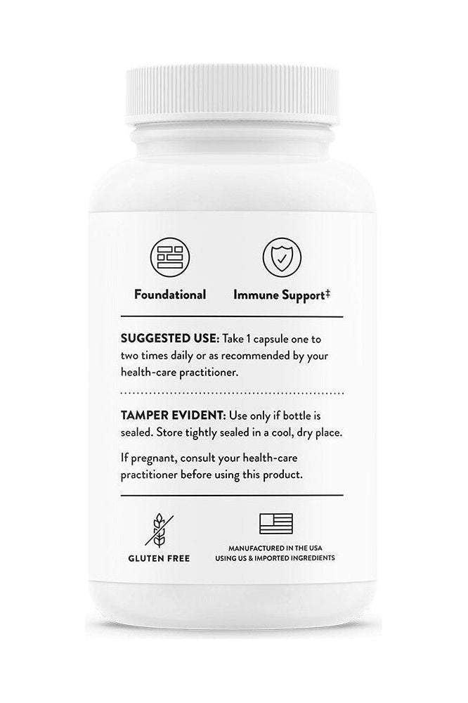 Thorne Zinc Picolinate 15 mg supplement bottle with suggested use and gluten-free label.