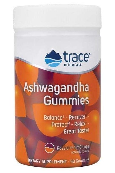 Trace Minerals - Ashwagandha Gummies, Passion Fruit Orange - 60 gummies - Nutri.se