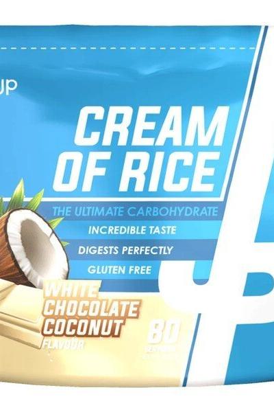 Trained by JP Cream of Rice 2000g in White Chocolate Coconut flavor, gluten-free, aids digestion and diet.