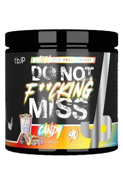 DNFM Pre Workout Stim in Candy flavor for intense energy and focus before workouts.