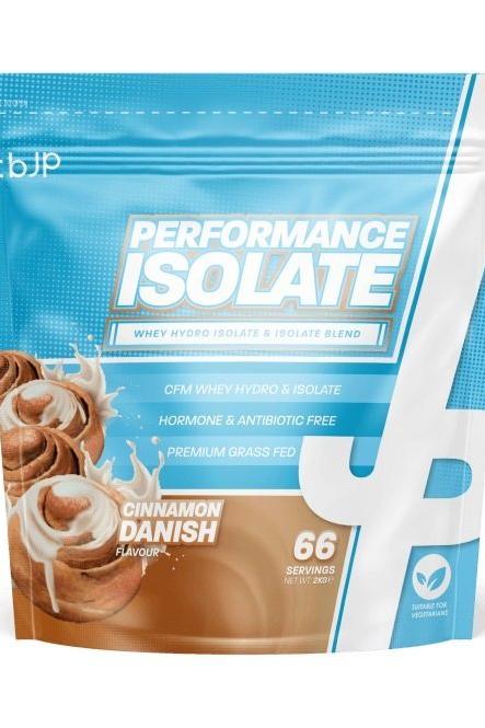 Trained by JP Performance Isolate in Cinnamon Danish flavor, high protein, low carb, 66 servings.