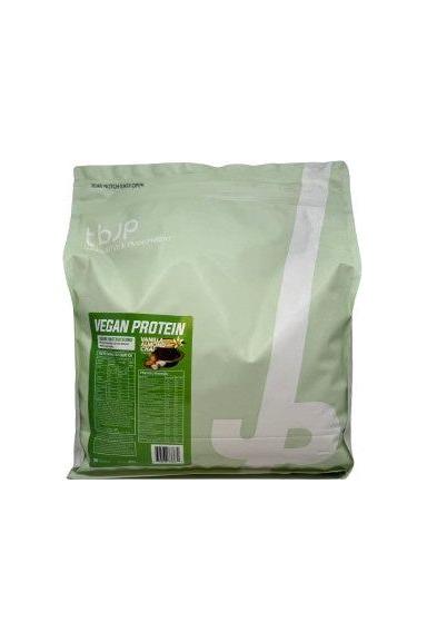 Trained by JP Vegan Protein powder packaging, plant-based protein ideal for vegans and lactose intolerant individuals.