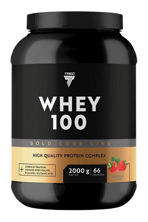 Trec Nutrition Gold Core Whey 100 protein powder, 2000g, high-quality protein complex for muscle growth and recovery.