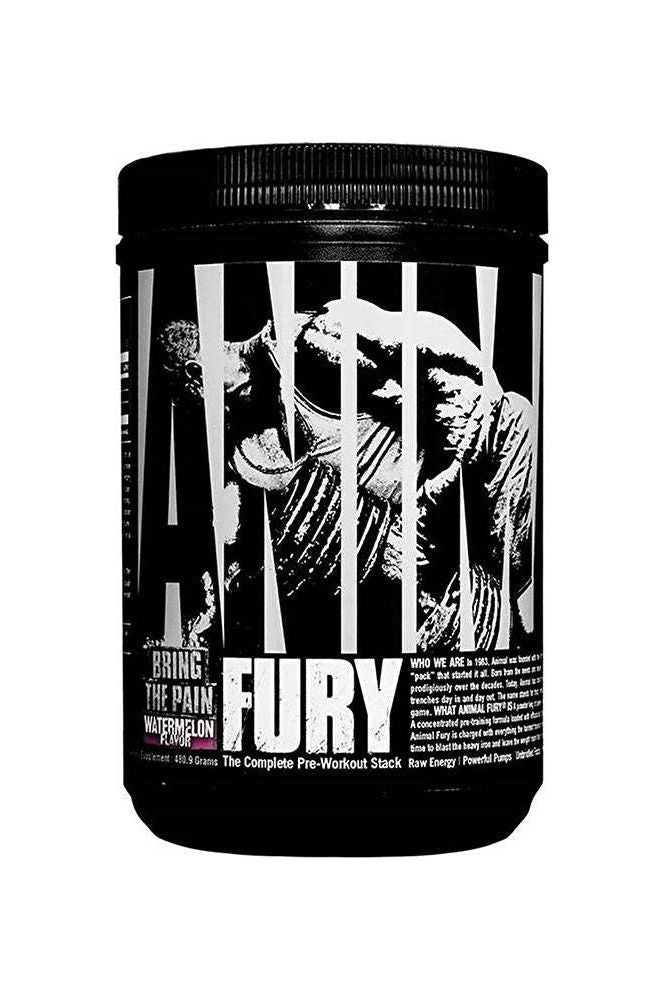 Universal Nutrition Animal Fury pre-workout supplement in Watermelon flavor.