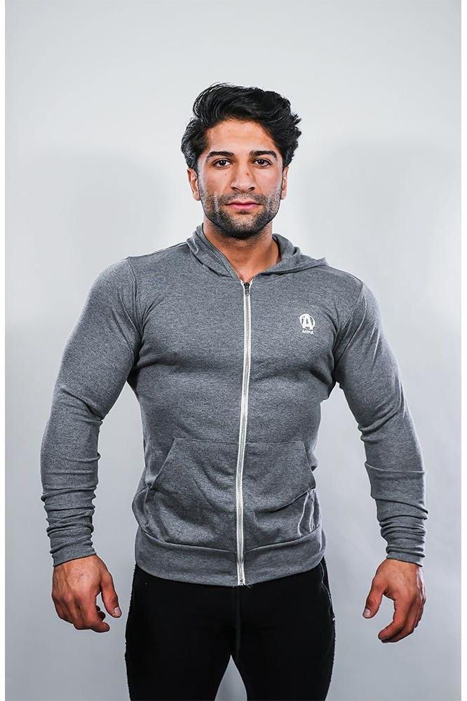 Universal Nutrition Animal Lightweight Hoodie in grey, featuring a comfortable fit and stylish design, ideal for workouts.