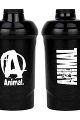 Universal Nutrition Animal Shaker in black, durable design with leak-proof cap and innovative strainer system.