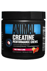 Animal Creatine Performance Chews in fruit punch flavor, dietary supplement for improved strength and muscle recovery.
