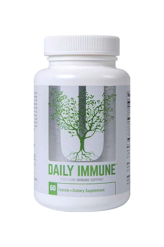 Universal Nutrition Daily Immune supplement bottle with 60 tablets for everyday immune support.
