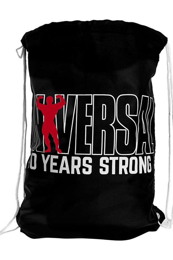 Universal Nutrition drawstring bag featuring bold logo for fitness enthusiasts.