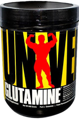 Universal Nutrition Glutamine Powder container, 600 grams, designed for athletic performance and recovery.