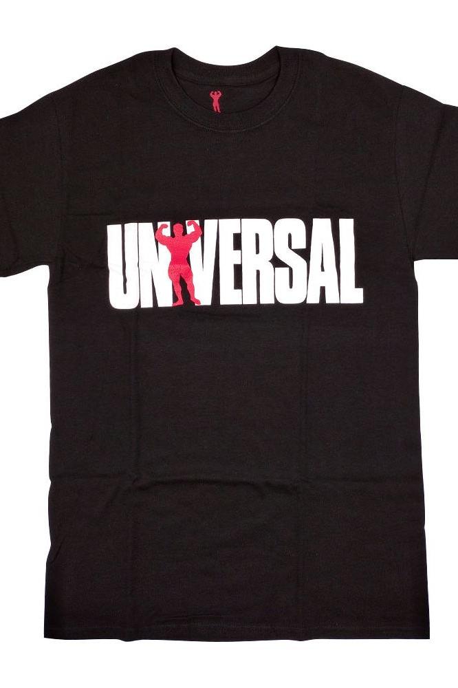 Universal Nutrition USA 77 T-shirt in black with bold white lettering, designed for bodybuilders and workouts.
