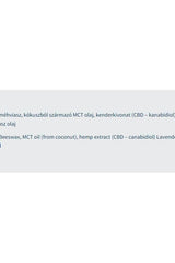 Ingredients list for USA medical CBD balm: Beeswax, MCT oil, hemp extract, lavender, and eucalyptus oil.
