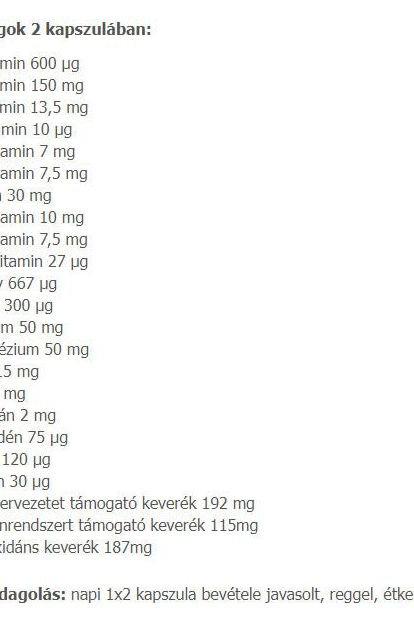 Nutritional breakdown of USA Medical Multivitamin for Women, listing vitamins, minerals, and herbal extracts per two capsules.