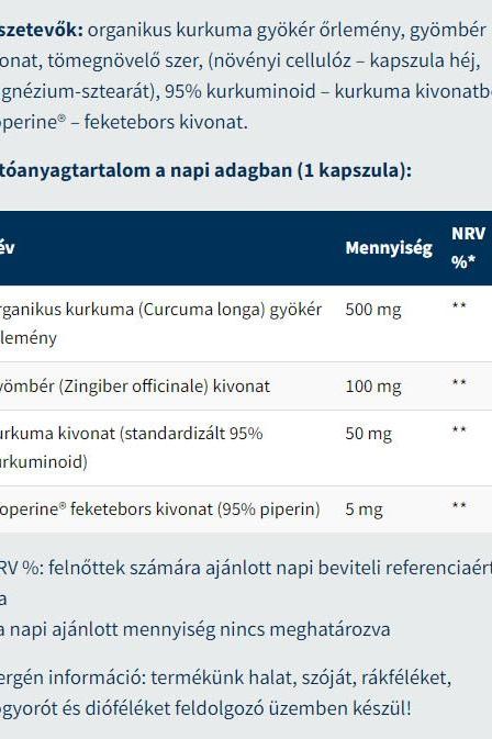 Ingredient list for USA Medical Turmeric+Ginger capsules showing organic turmeric, ginger extract, curcumin, and BioPerine.