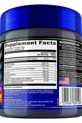 Supplement facts for USN 3XT Power Pre-Workout, showing serving size, ingredients, and nutritional information.