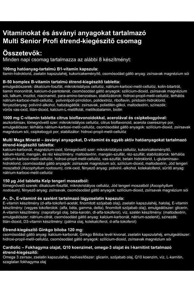 Vitaking Multi Profi Senior packaging displaying vitamin and mineral content for seniors' health support