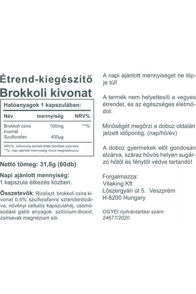 Vitaking Vitaking Sulforaphane from Broccoli 400 mcg supplement facts and dosage instructions.