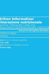Nutrition information for Vital Proteins collagen peptides showing ingredients and serving size details.
