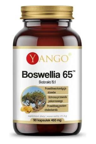 Yango Boswellia 65 supplement bottle for digestive and joint health, featuring natural anti-inflammatory support.
