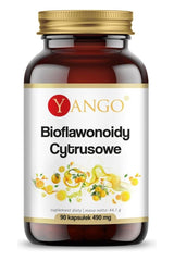 Yango Citrus Bioflavonoids supplement bottle with 90 capsules for immune support and antioxidants.