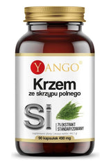 Yango Horsetail Silicon supplement bottle with 90 capsules, containing 7% silica extract.