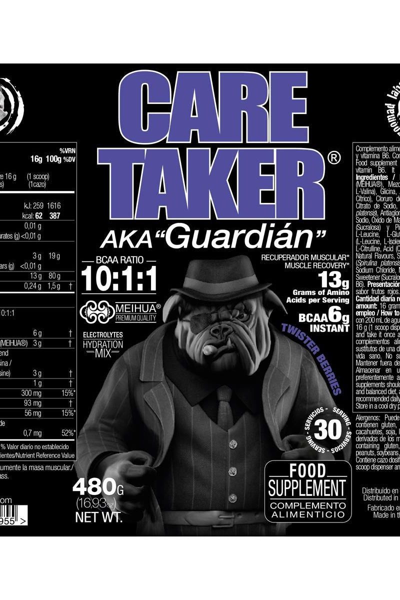 Zoomad Labs Caretaker® BCAAs 10:1:1 supplement label showcasing anti-catabolic effects and enhanced recovery.