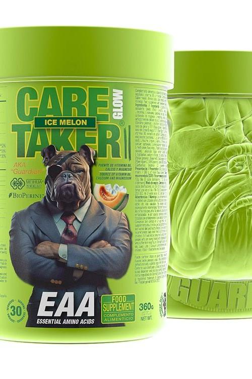 Zoomad Labs Caretaker II EAA Glow in Ice Melon flavor, essential amino acids supplement for muscle recovery.