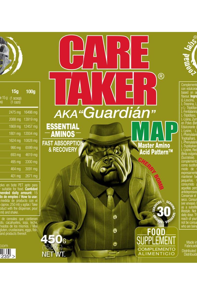 Zoomad Labs Caretaker® MAP supplement box featuring a bulldog character, promoting muscle growth and recovery.