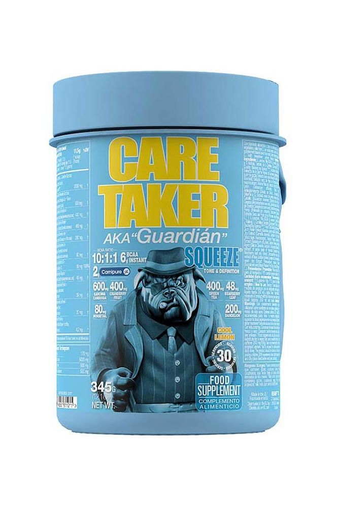 Zoomad Labs Caretaker® Squeeze supplement tub with muscle-building BCAA formula.