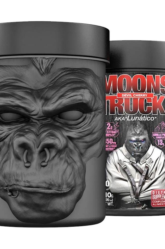 Zoomad Labs Moonstruck® II pre-workout container featuring a striking gorilla design and vibrant branding.