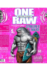 Zoomad Labs One Raw Citrulline D L-Malate supplement packaging featuring a muscular character and neutral flavor description.