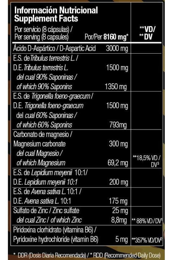 Nutritional supplement facts for Zoomad Labs Wildbeast II, detailing ingredients and their amounts per serving.