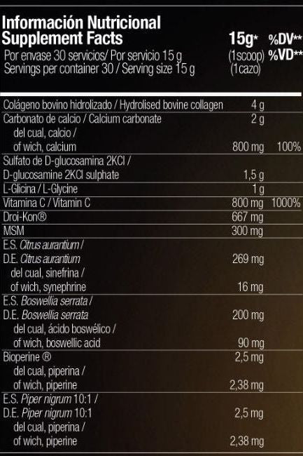 Nutritional information panel for Zoomad Labs Wise King II supplement with ingredient details and values.